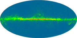 WMAP Foreground Model Maps, individual components - Dust map for W band - Linear scale from 0.5 to 2.3 mK - The synchrotron, free-free and thermal dust foreground models derived from WMAP data using the Maximum Entropy Method (MEM) are shown at the frequencies where each foreground is most dominant.