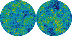 WMAP Internal Linear Combination Map - Internal Linear Combination Map - Ecliptic coordinates, Lambert Azimuthal Equal Area projection - Linear scale from -200 to 200 uK - The Internal Linear Combination Map is a weighted linear combination of the five WMAP frequency maps. The weights are computed using criteria which minimize the Galactic foreground contribution to the sky signal. The resultant map provides a low-contamination image of the CMB anisotropy.